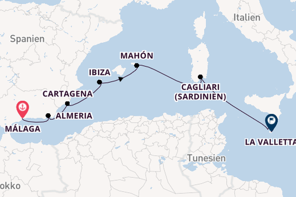 Westliches Mittelmeer ab Málaga, Spanien auf der Star Flyer