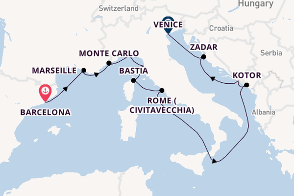 Mediterranean from Barcelona, Spain with the Nautica