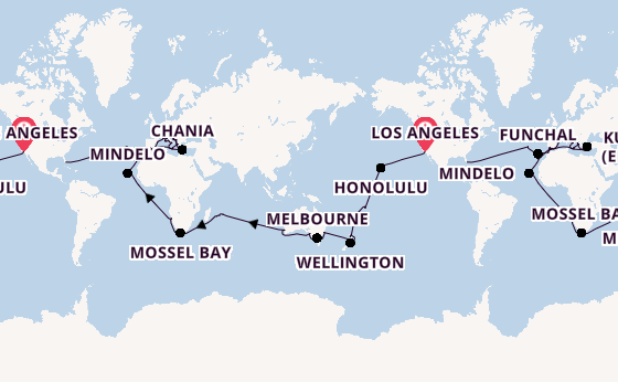 World Cruise from Los Angeles, California with the Coral Princess
