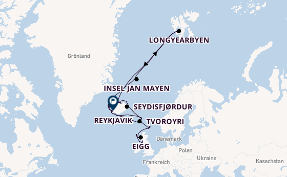 Arktis ab Belfast, Nordirland auf der Seabourn Pursuit