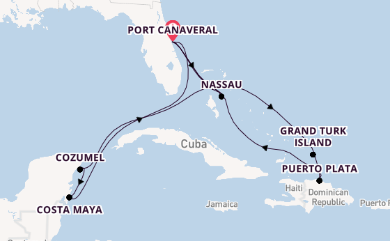 Caribbean from Port Canaveral, Florida, USA with the MSC World Atlantic