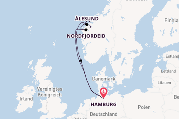 Norwegen ab Hamburg, Deutschland auf der Mein Schiff Relax