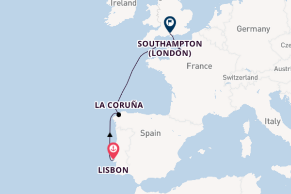 MSC Virtuosa 6  Lisbon-Southampton (London)