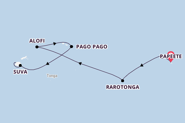 Polynesië vanaf Papeete, Frans-Polynesië met de Riviera