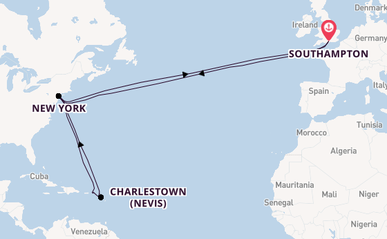 Transatlantic from Southampton, England with the Queen Mary 2