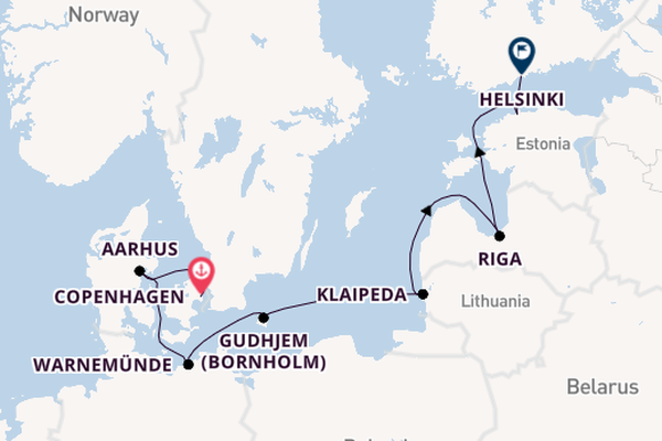 Baltic Sea from Copenhagen, Denmark with the Caribbean Princess