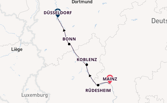Rhein ab Mainz, Deutschland auf der VIVA ONE