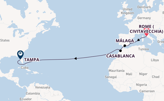 Transatlantic from Rome (Civitavecchia), Italy with the Celebrity Constellation