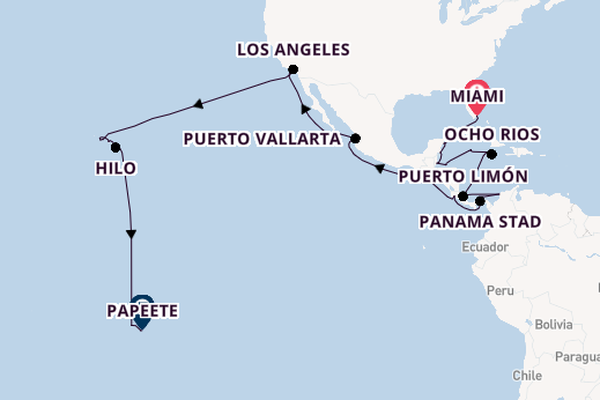 Midden-Amerika vanaf Miami, Verenigde Staten met de Seven Seas Splendor