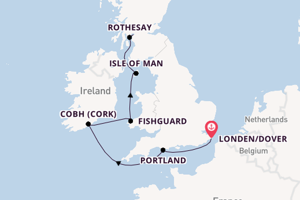 Verenigd Koninkrijk vanaf Londen/Dover, Groot-Brittannië met de Seabourn Ovation