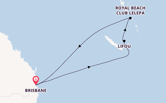 Zuidelijke Stille Oceaan vanaf Brisbane, Australië met de Voyager of the Seas