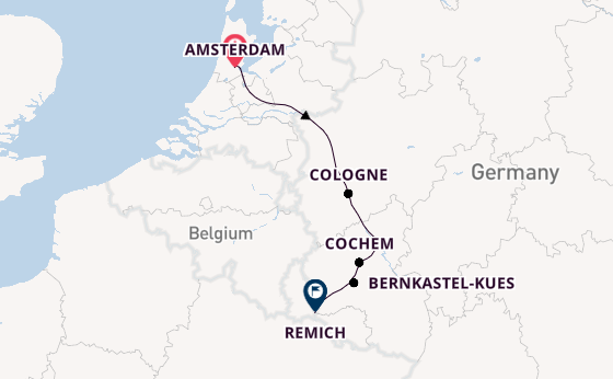 Moselle River, Europe from Amsterdam, Netherlands with the Avalon Imagery II