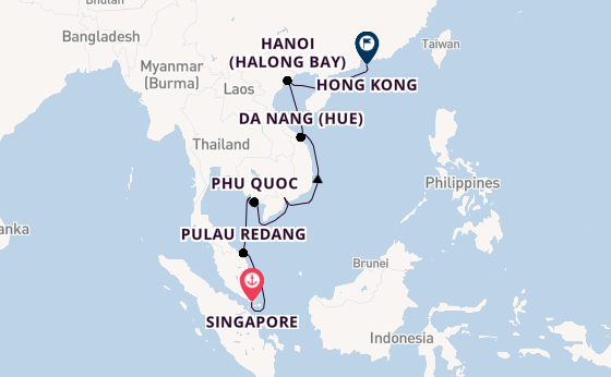 Southeast Asia from Singapore, Singapore with the EUROPA