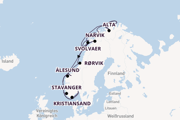 Norwegen ab Oslo, Norwegen auf der MS Trollfjord