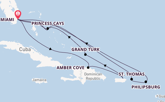 Caribbean vanaf Miami, Verenigde Staten met de Regal Princess