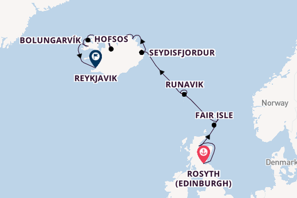 Arctic Ocean from Rosyth (Edinburgh), Scotland with the Silver Wind
