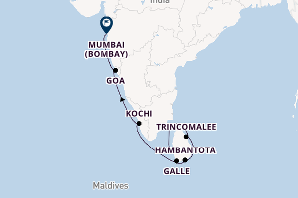 Sri Lanka from Colombo, Sri Lanka with the Le Laperouse 