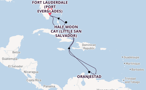 Caribbean from Fort Lauderdale (Port Everglades), Florida with the Oosterdam