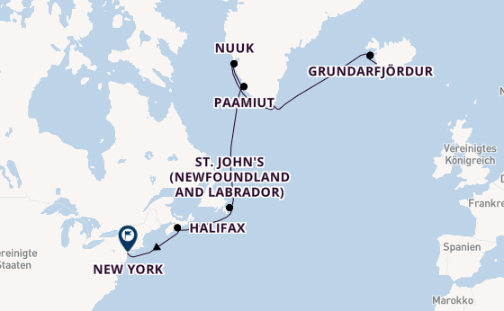 Transatlantik ab Reykjavik, Island auf der Silver Spirit
