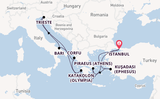 Mediterranean from Istanbul, Turkey with the MSC Splendida