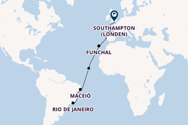 trans-Atlantisch vanaf Rio de Janeiro, Brazilië met de MSC Meraviglia