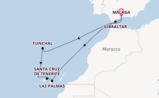 Western Mediterranean from Málaga with the Balmoral