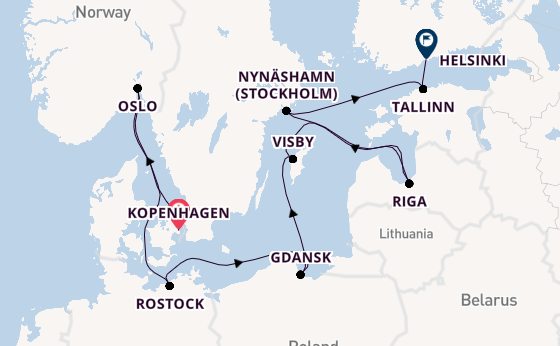 Noorwegen vanaf Kopenhagen, Denemarken met de Norwegian Sun