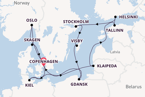 Norway from Copenhagen, Denmark with the Sapphire Princess