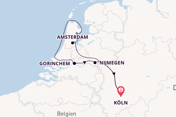 Waal ab Köln, Deutschland auf der Alena