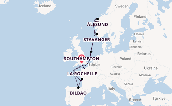 Norway from Southampton, England with the Arvia