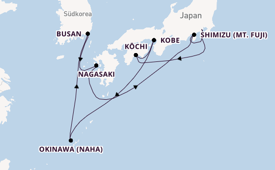 Japan ab Yokohama (Tokio), Japan auf der Celebrity Solstice