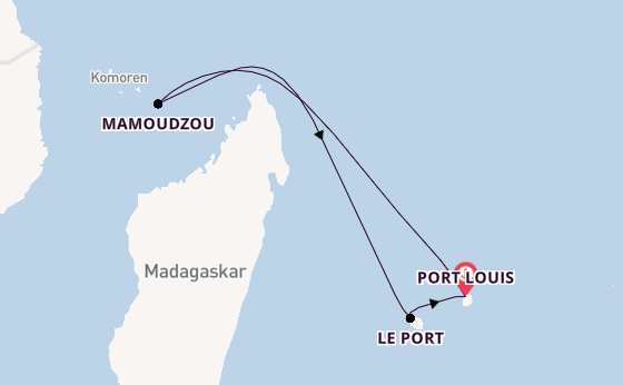 Indischer Ozean ab Port Louis, Mauritius auf der HANSEATIC nature