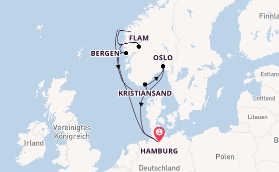 Norwegen ab Hamburg auf der Mein Schiff Relax