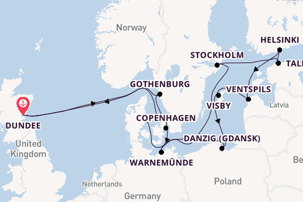 Voyage with Ambassador Cruise Line from Dundee