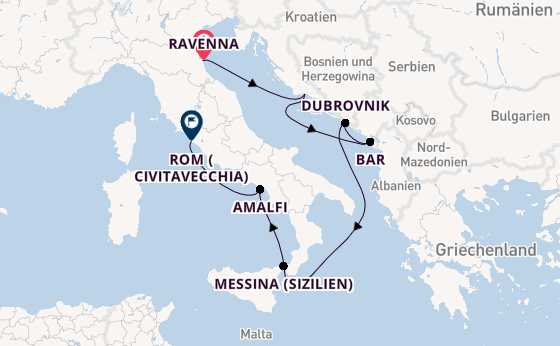Mittelmeer ab Ravenna, Italien auf der Explorer of the Seas