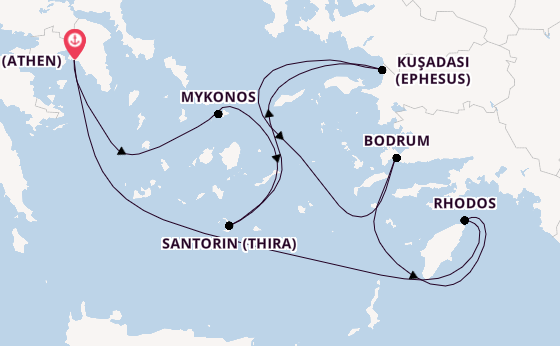 Östliches Mittelmeer ab Piräus (Athen), Griechenland auf der Rhapsody of the Seas