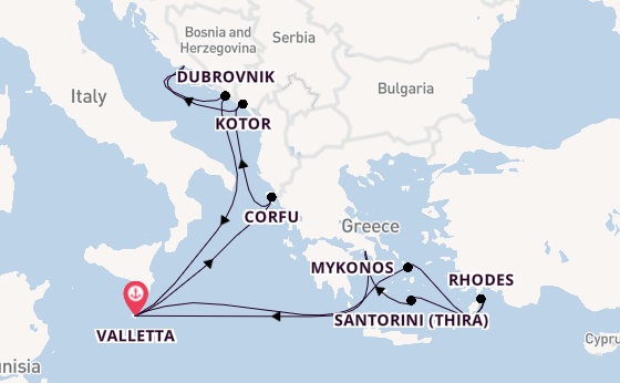 Mediterranean from Valletta, Malta with the Azura
