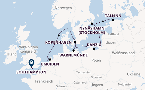 England ab Helsinki, Finnland auf der Norwegian Prima
