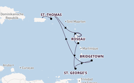 Karibik ab San Juan, Puerto Rico auf der Crown Princess