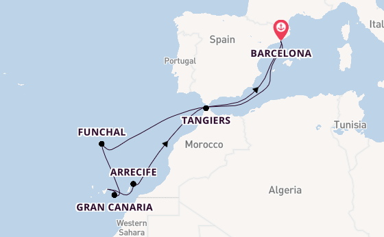 Canary Islands from Barcelona, Spain with the Celebrity Infinity