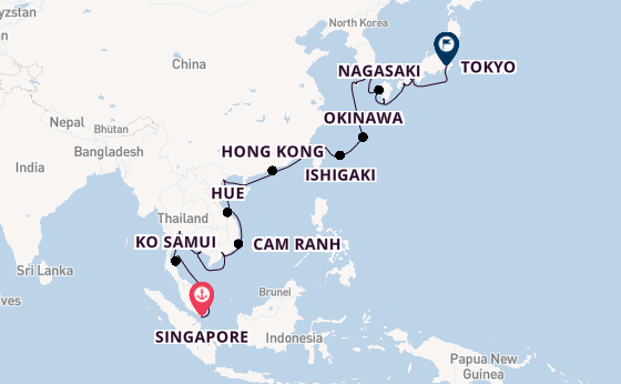 Japan from Singapore, Singapore with the Nautica