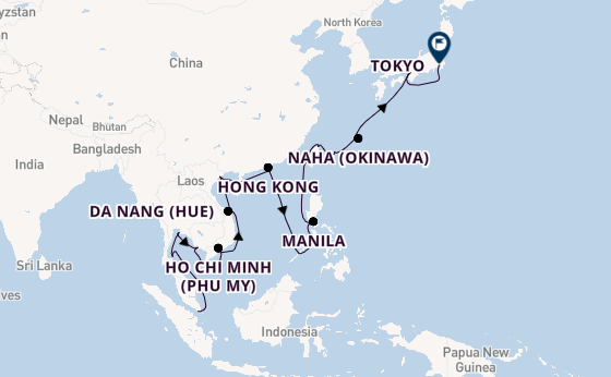 Southeast Asia from Singapore, Singapore with the Westerdam