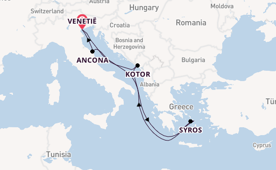 Middellandse Zee vanaf Venetië, Italië met de MSC Lirica
