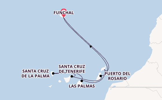 Canary Islands from Funchal, Madeira, Portugal with the MSC Fantasia