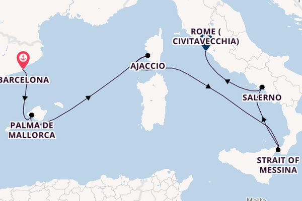 Western Mediterranean from Barcelona, Spain with the Queen Victoria