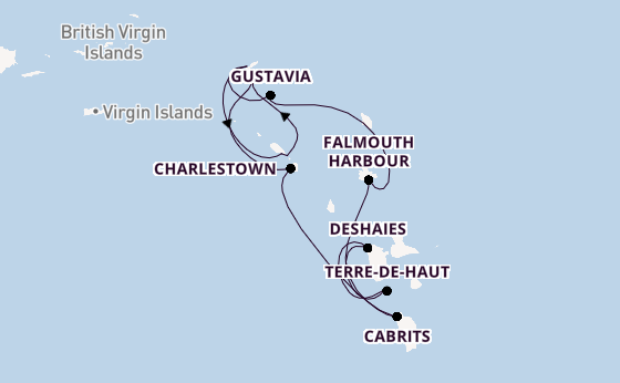 Caribbean vanaf Philipsburg, St. Maarten, Nederlandse Antillen met de Star Flyer