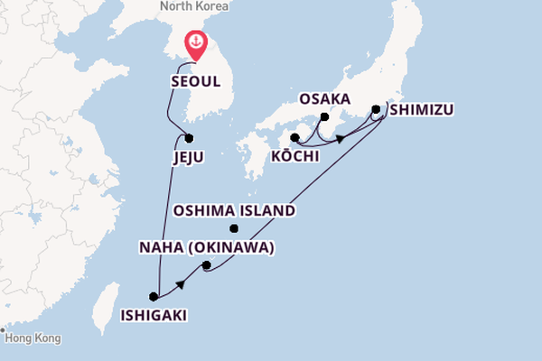 Japan from Seoul, South Korea with the Norwegian Spirit 