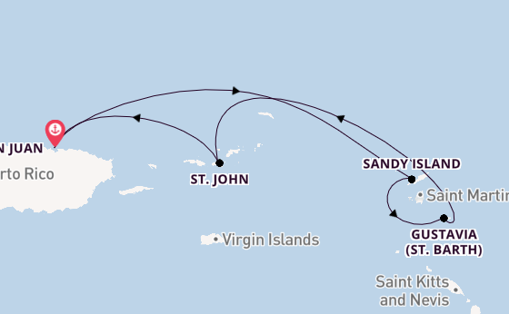 Eastern Caribbean from San Juan, Puerto Rico with the Ilma