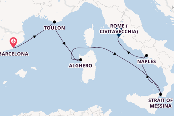 Western Mediterranean from Barcelona, Spain with the Queen Victoria