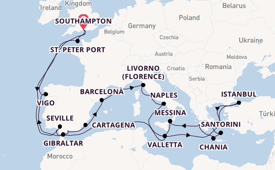Mediterranean Sea from Australia with the Sky Princess 